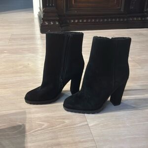 ALFO SUEDE Black Women's Ankle Boots sz 8